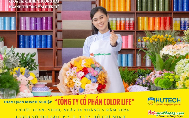  Sinh viên ngành Thương mại điện tử, khoa Tài chính Thương mại Tham quan công ty Cổ Phần Color Life – Thương hiệu Hoa HoaYeuThuong.com